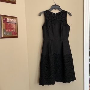 WHBM Fit and Flare Jacquard and Lace Dress